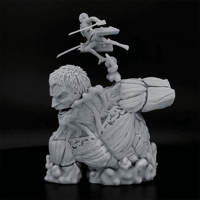 Battleship Titan vs. Mikasa Ackerman Figure - Attack on