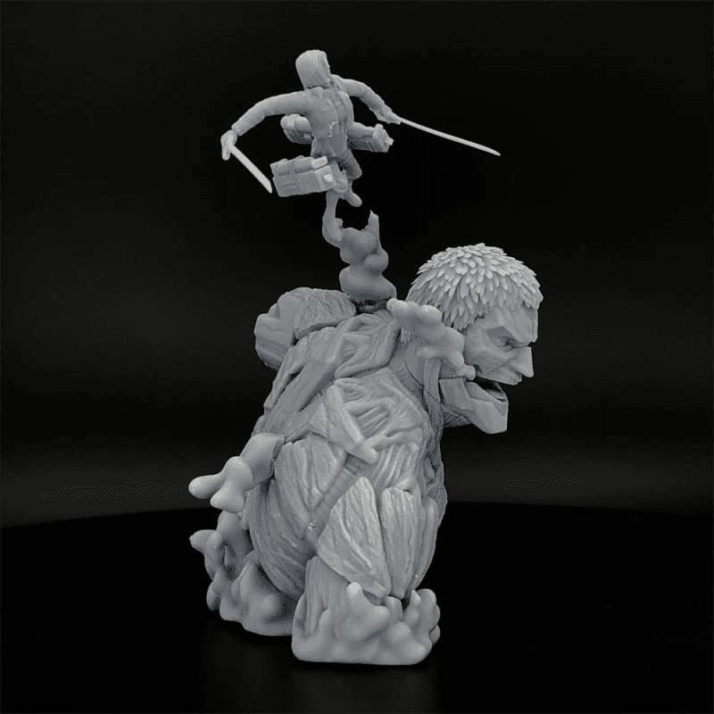 Battleship Titan vs. Mikasa Ackerman Figure - Attack on