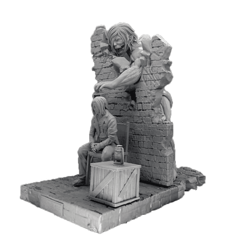 Resin Figure Titan Assailant and Eren Jaeger - Attack on