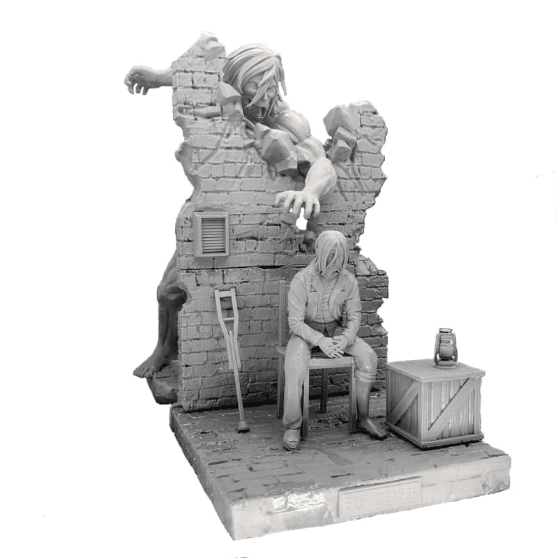 Resin Figure Titan Assailant and Eren Jaeger - Attack on