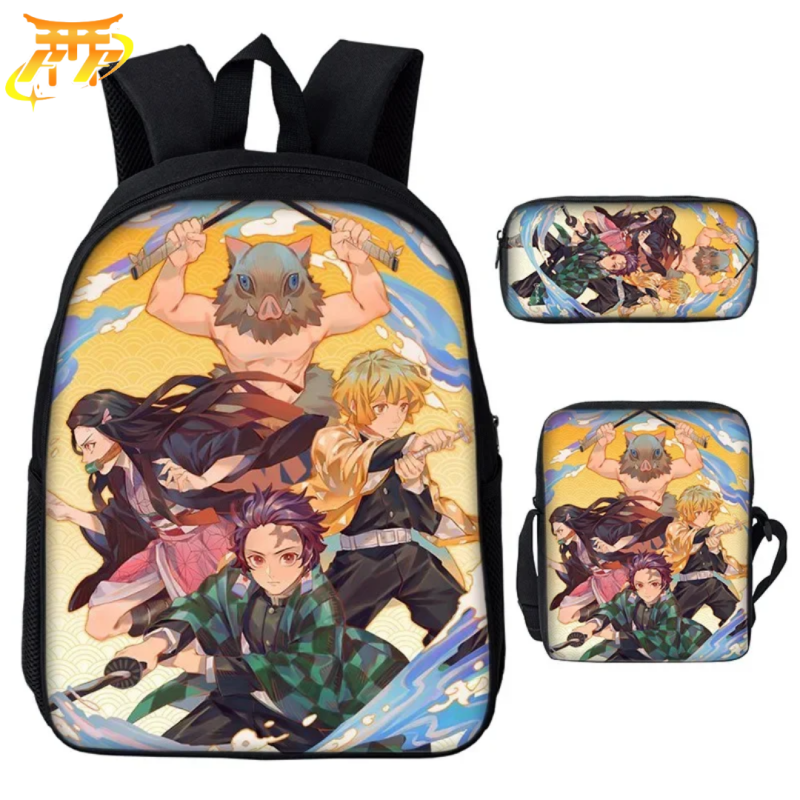 Tanjiro x Nezuko x Zenitsu x Inosuke Backpack + Pencil Case + Bag - Demon Slayer™