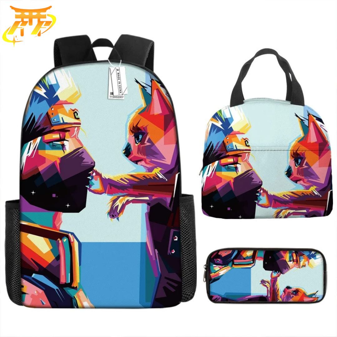 Kakashi x Kurama Pop Art Backpack + Pencil Case + Bag - Naruto Shippuden™