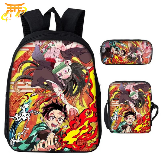 Nezuko x Tanjiro Kamado  Backpack + Pencil Case + Bag - Demon Slayer™