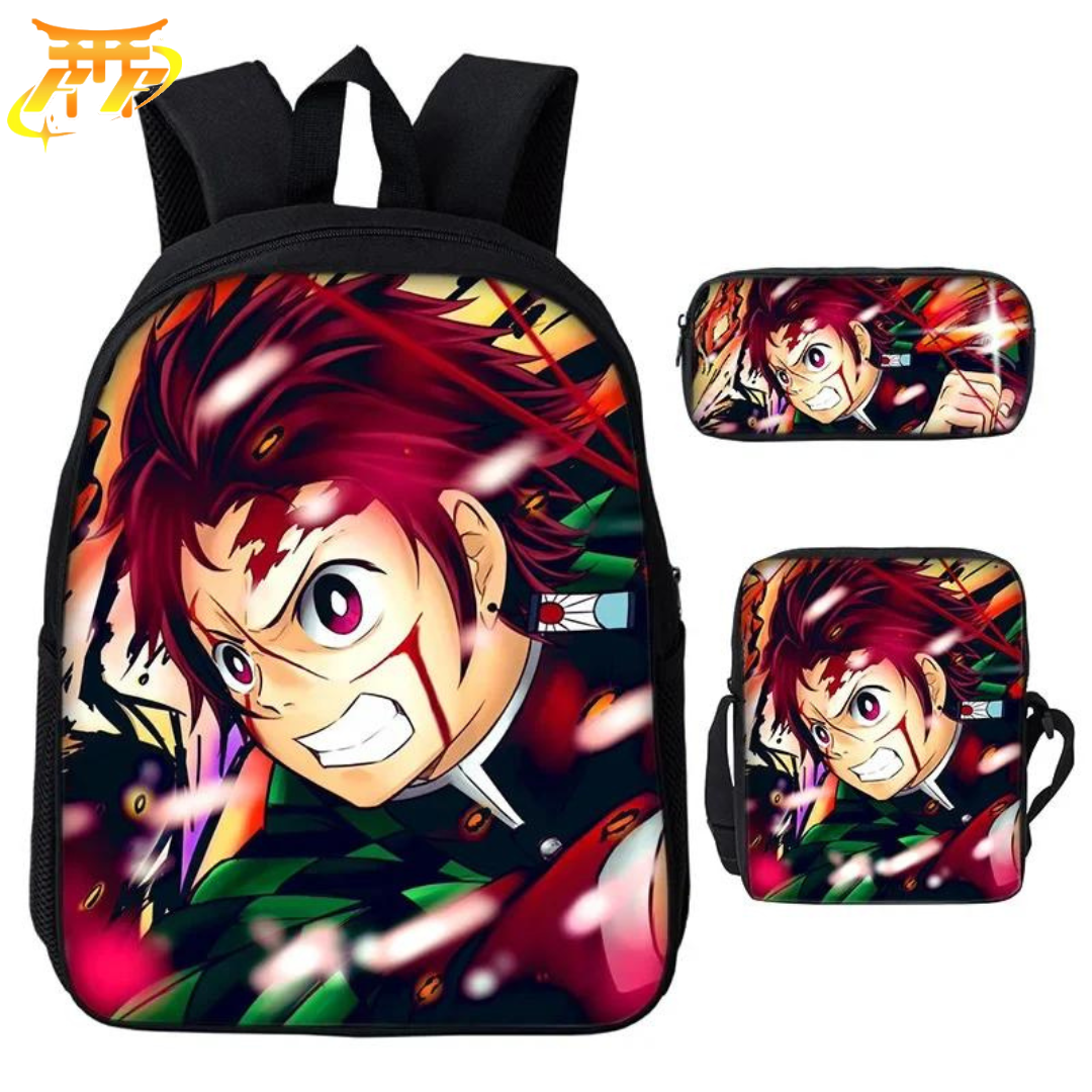 Tanjiro Kamado Flame Dance Backpack + Pencil Case + Bag - Demon Slayer™