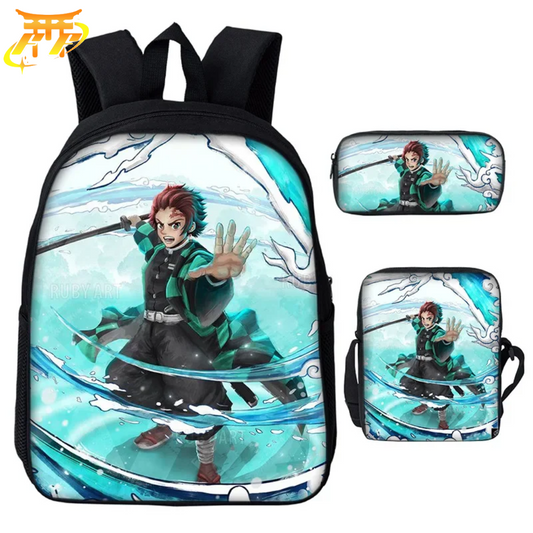 Tanjiro Water Breathing Backpack + Pencil Case + Bag- Demon Slayer™