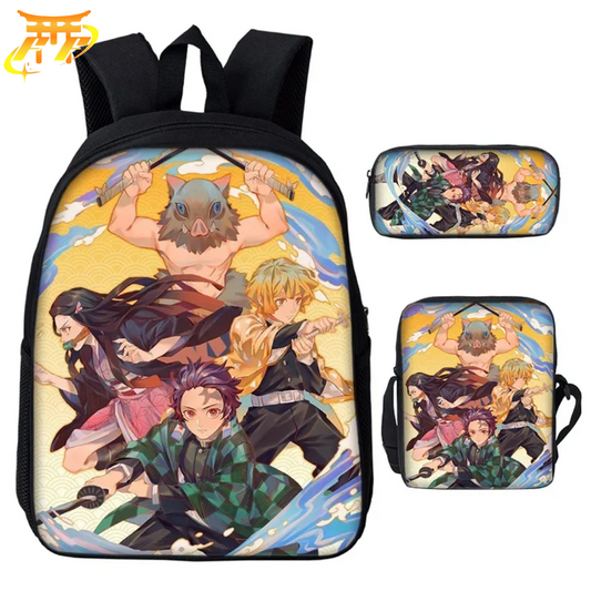 Tanjiro x Nezuko x Zenitsu x Inosuke Backpack + Pencil Case + Bag - Demon Slayer™ 