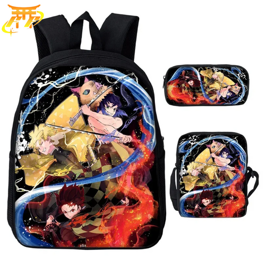 Tanjiro x Zenitsu x Inosuke Backpack + Pencil Case + Bag - Demon Slayer™