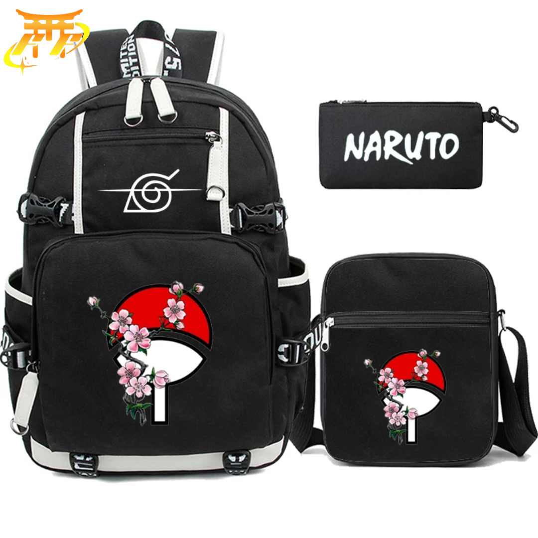 Uchiwa Backpack + Pencil Case + Bag - Naruto Shippuden™