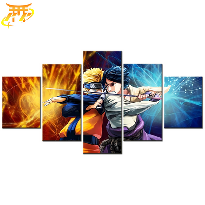 Naruto and Sasuke Battle Painting - Naruto Shippuden™