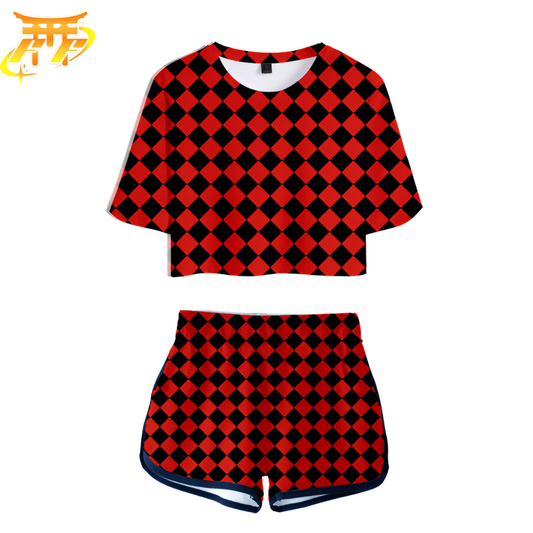 Women's Tanjiro Plaid Pyjamas in Red - Demon Slayer™